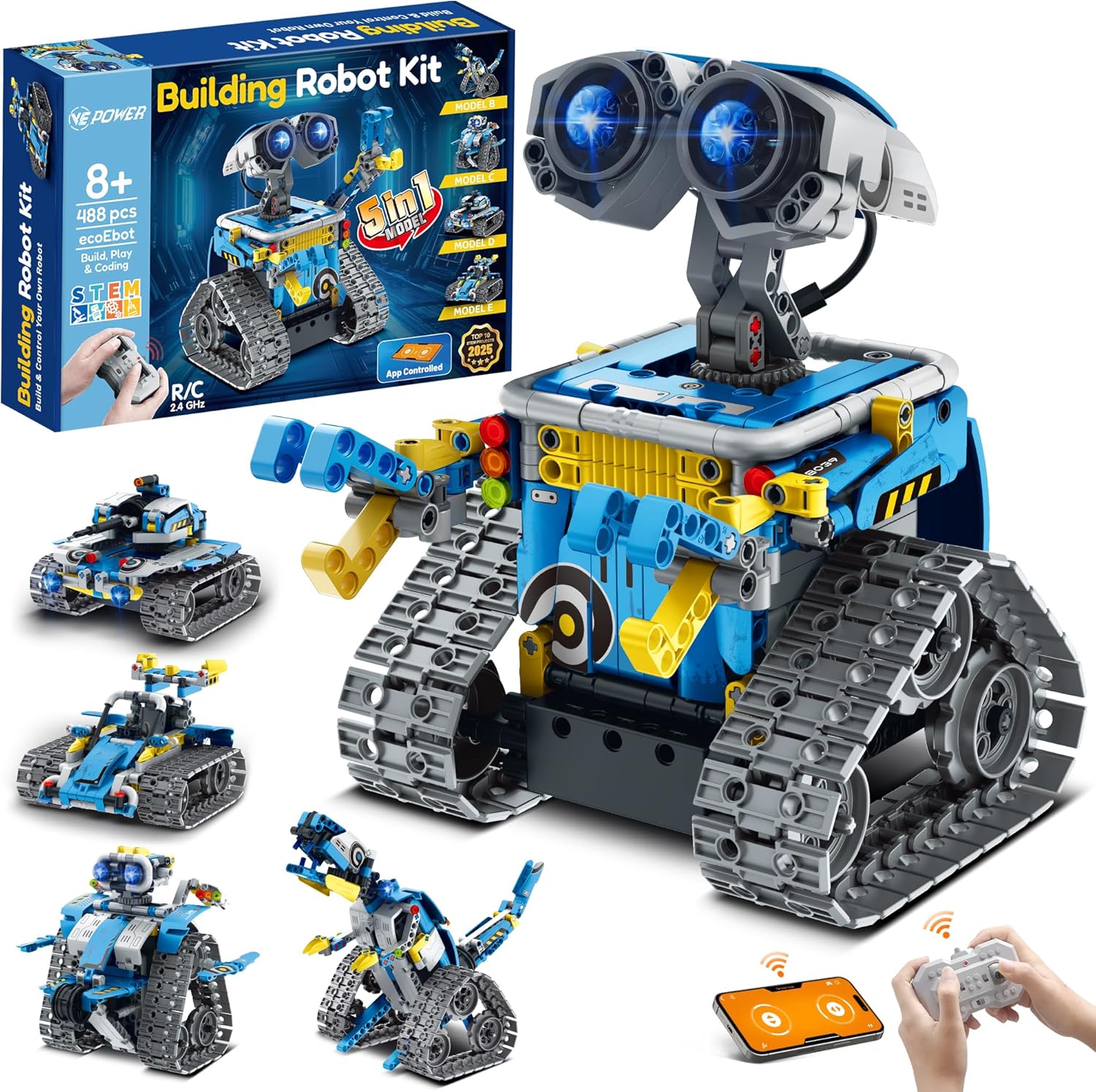 VEPOWER 5-in-1 STEM Robot Building Set