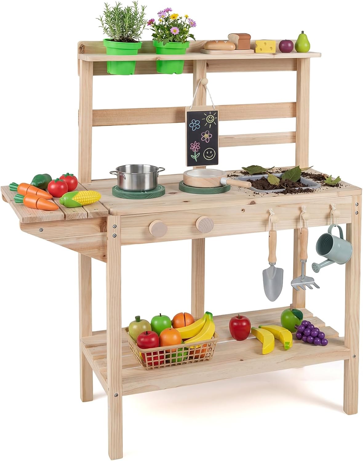 Wooden Mud Kitchen Outdoor Playset